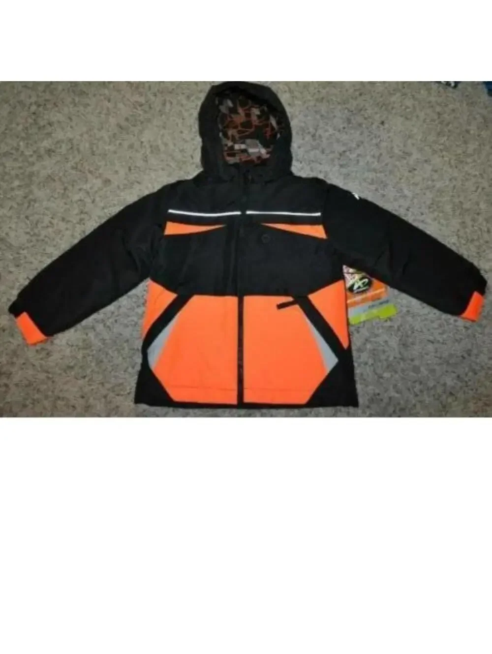 Boys All Weather Jacket 4/5 Black Orange 4 in 1 Winter Spring Fall Athletech